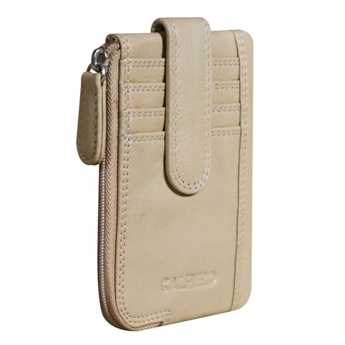 Image of Calfnero Genuine Leather Card Holder & Key Case for Men & Women | Slim Wallet with Zipper Pocket, Card Slots & Key Chain | Compact Travel Organizer