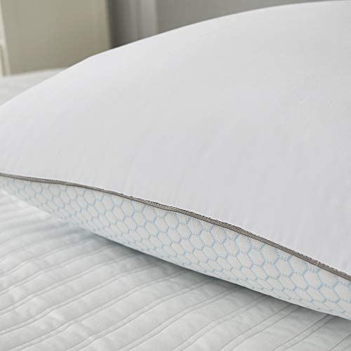 Serta White Goose Feather Pillow 233 Thread Count Queen Size 2 Pack All Seasons Breathable Bed Pillows #TOP4