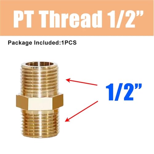 Conector de tubo reductor de acero inoxidable y cobre con rosca de 1/4 a 1/2 pulgada 3
