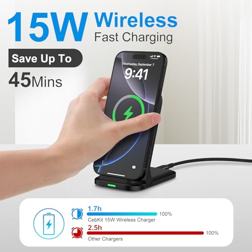 Foldable Google Pixel Wireless Charger Stand, Inductive Charging Station Mobile Charger, 15W Fast Wireless Mobile Phone Charger for Google Pixel 10 Pro 9 8 7 6 5/Galaxy S25 Ultra S24 S23 S22 Z Flip7 - Image 2