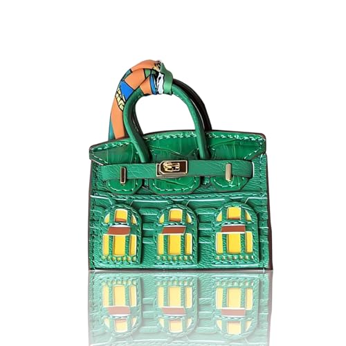 Edibling Cute Bag Charms for Women Preppy Bag Charms for Handbags Leather Handbag Decoration Purse Charms (Green)