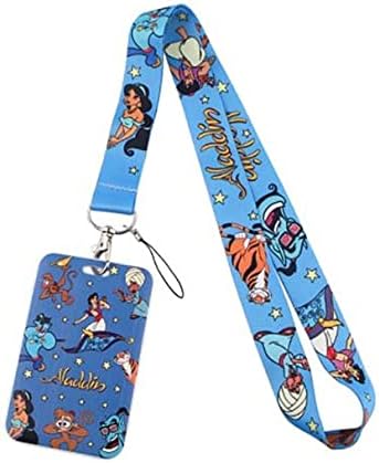Classic Movie Jasmine Princess Cartoon Characters Lanyard with ID Holder Keychain