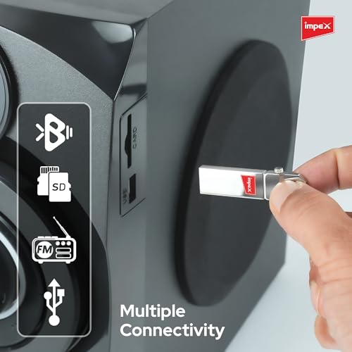 Image of Impex MUSIK-R 40 Watts 2.1 Channel Multimedia Speaker System with USB /SD /MMC Card /Bluetooth & Remote Function (Black)