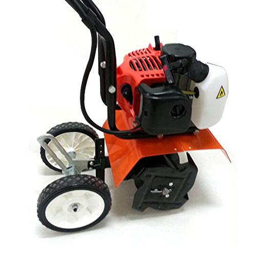 52CC Mini Garden Tiller Cultivator 2HP Petrol Engine Powerful Machine 2 Stroke 6500Rpm 1.2L Cultivator for Farm Plant Garden Yard Lawn Tilling Soil Tool