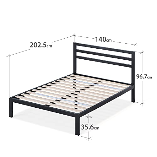 Metallbett Zinus Mia 140×200 cm mit Stauraum in Schwarz