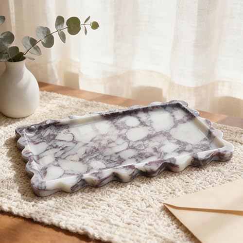 Natural Marble Decorative Tray-Bathroom Counter Decor Vanity Perfume Tray — view 6