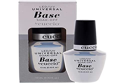 Cuccio Pro Led/Uv Universal Soak Off Base - Creates The Perfect Canvas - Adds More Strength To Your Gel Polish - Smoothens Ridges And Imperfections On Your Natural Nail - 0.43 Oz Nail Polish #TOP9