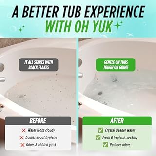 Oh Yuk Jetted Bathtub Cleaner for Jet Tubs, Whirlpools, The Most Effective Jetted Tub Cleaner, Septic Safe | Two 16 Ounce Bottles!