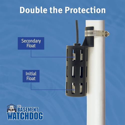 The Basement WATCHDOG Model BWSS100 1 HP 6,540 GPH at 0 ft. and 4,400 GPH at 10 ft. Cast Iron/Stainless Steel Submersible Sump Pump with Caged Dual Micro Reed Float Switch