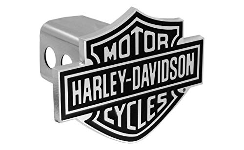 Harley Davidson Black Fill Bar & Shield Emblem Chrome Hitch Cover