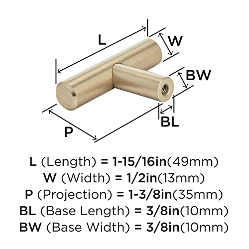 Amerock | Cabinet Knob | Champagne Bronze | 1-15/16 Inch (49 Mm) Length | Bar Pulls | 1 Pack | Drawer Knob | Cabinet Hardware #TOP5