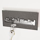 13gramm Augsburg Skyline Schlüsselbrett - stilvolles Souvenir Geschenk für Augsburg Fans, praktisch und edel mit tiefem Steckschlitz zur cleveren Aufbewahrung