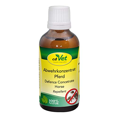 cdVet Naturprodukte Abwehrkonzentrat Pferd 50 ml - Schutz vor Zecken&Milben - rein pflanzlich - Langzeitschutz - einfache Handhabung - auf Geraniol- und Teebaumölbasis - ätherische Öle -, 15