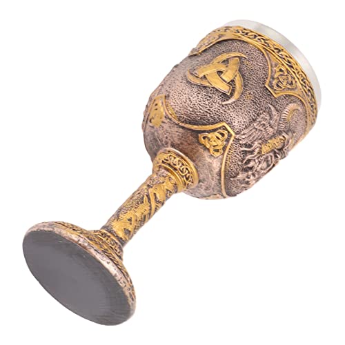 Cálice de Vinho de Aço Inoxidável, Cálice Gótico Medieval Taças de Vinho 11,5 Onças