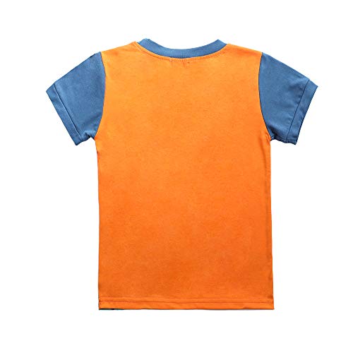 Image of Little Boys Short Set Pajamas for Boys 100% Cotton Toddle Firetruck Dinosaur Sleepwear Summer Clothes Size 2-7T