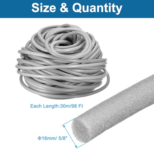 Image of PATIKIL 5 /8 inch x 98 ft Foam Backer Rod, Foam Caulk Saver Concrete Expansion Joint Filler Weather Strip for Sealing Concrete Gaps, Crack Joint Sealer, Grey