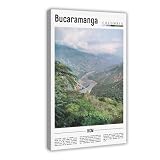 FHDdtR Bucaramanga Travel Scenery, South America Poster Bedroom Decor Sports Landscape Office Room Decor Gift Style:Frame 16x24inch