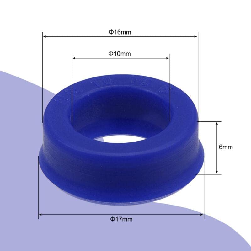 Tool parts UN Radial Shaft Seal 10mm ID x 16mm OD x 6mm Width PU Oil Seal - Blue