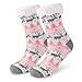 Hotelvs Pantoffel Socken, Winter Damen Nicht Gleiten Strick Fleece Warme Slipper-socken, Dicke Haussocken Anti Rutsch Sohle Plüsch Weihnachten Innen-socken Geschenk, Einheitsgröße, Weiß (Weiß)
