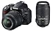 Produktbild Nikon D3100 SLR-Digitalkamera (14 Megapixel, Live View, Full-HD-Videofunktion) Kit inkl. AF-S DX 18-55 mm VR Objektiv und AF-S DX 55-300 mm VR