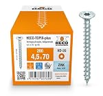 HECO SCHRAUBEN – HECO-TOPIX-plus 4,5 x 70, Verlegeschraube, Senkkopf mit Fräs
