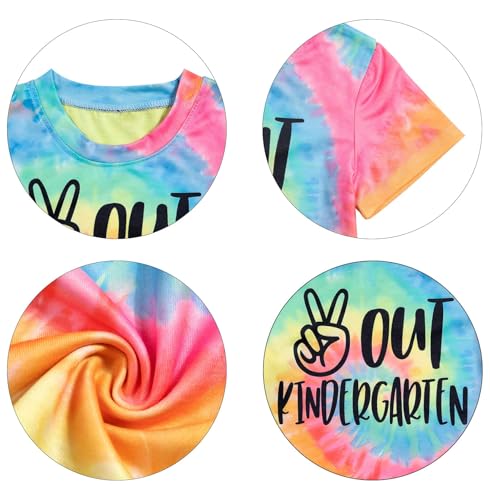 Image of Kindergarten Graduation Shirt Kids Girls Boys Peace Out Kindergarten Shirts Cute Last Day of School Short Sleeve Tops