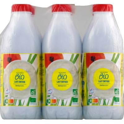 Monoprix Bio Lait Entier Stérilisé Le Pack De 6x1L