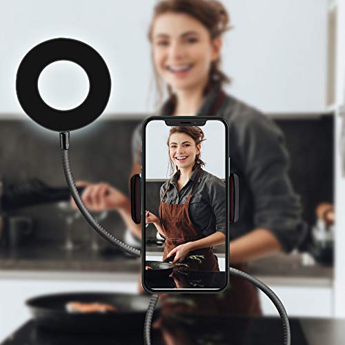 Talk Works Selfie Ring Light Cell Phone Holder Compatible W/Iphone 13/13 Pro/13 Pro Max/14/14 Plus/14 Pro/14 Pro Max - Flexible Clip Usb Led Stand For Live Streaming W/ 10 Brightness Levels (Black) #TOP4