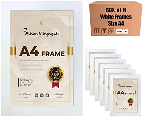 Alison Kingsgate A4 Rustic Frame With Clear Perspex Front & Wall Mounted Hook- A4 Rustic Picture Frame in Size 29.7x21cm A4 Rustic Photo Frame - Rustic A4 Frame (Rustic)