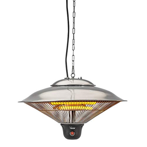 bimar HR313 Stufa elettrica da Esterno a Soffitto, Lampada infrarossi Radiante 1500W, Radiatore Elettrico con Telecomando per Selezionare Potenza e Illuminazione, 2 Potenze di Calore