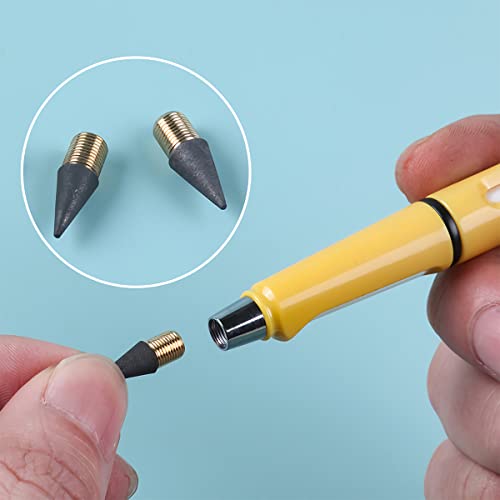 YUTOU Pack of 10 Eternal Pencils, Interchangeable Head, Inkless Pencils, Eternal Replacement Head, Infinite Pencil - Image 2
