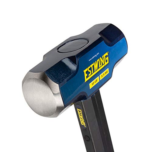 Image of Estwing 12-Pound Hard Face Sledge Hammer for Demolition /Stake Driving, 50-55 HRC, Locked Steel Head, 36-Inch Indestructible Handle with Vulcanized Rubber Overlay, Reinforced Lanyard Hole