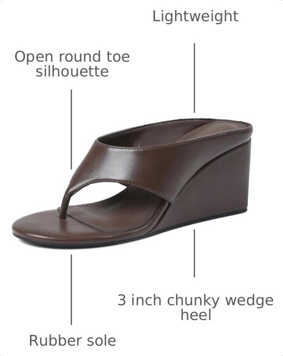 Image of AMINUGAL Wedge Flip Flops Sandals for Women Trendy Dressy Summer