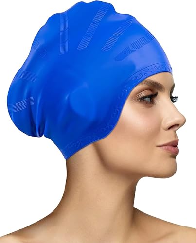 Rylan Latest Designed Long Hair Swim Cap,Waterproof Silicone Swimming Cap for Adult Woman and Men,Keeps Hair Clean with Ear Protector Fresh Long Lasting Silicone Made Waterproof Swimming Cap (Blue) (B0CSVZNHFJ) Amazon Price History, Amazon Price Tracker
