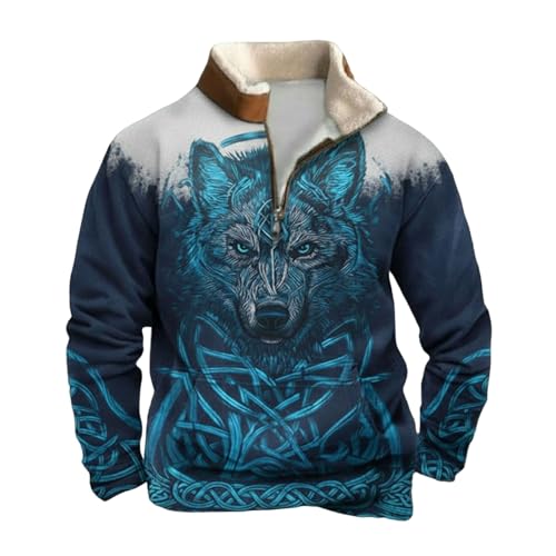 Sweat-Shirt Polaire sans Capuche à Demi-Zip Confortable pour Homme et Femme