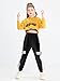 LOLANTA Girls 3 Piece Outfits Cropped Hoodie Tank Top Jogger Pants Set, Hip Hop Jazz Street Dance Skateboarding Clothes (Yellow, 8-10)
