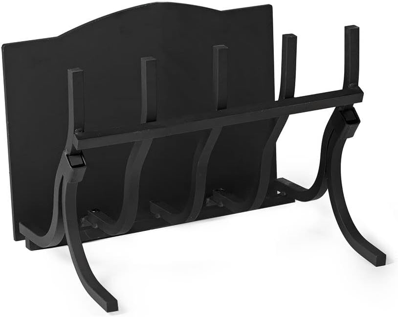 TITAN GREAT OUTDOORS Ash & Ember 21" Wide High-Efficiency Smoke-Free Fireplace Log Grate with Reflective Fire Back, 15.5" Tall Vertical Grate, High-Temperature Paint