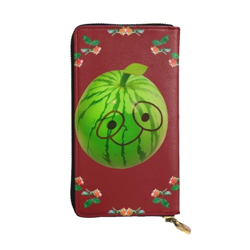 Leather Wallet - Stylish and Durable Wallet for Women with Multiple Compartments and Zipper Design Big Eye Watermelon Picture