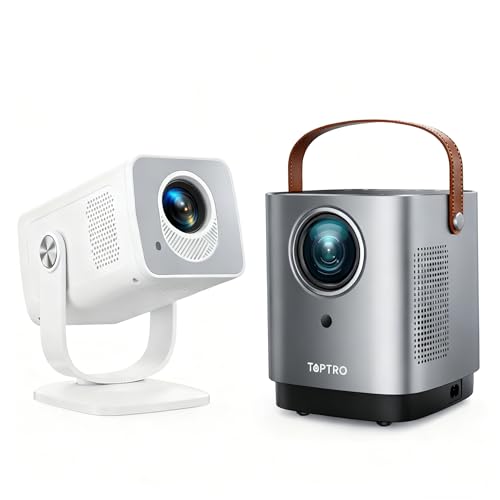 Image of TP2 Mini Projector with WiFi6 and Two-Way Bluetooth5.4, 4K Smart 1080P Portable Outdoor Movie Proyector with Touch Screen, TR23 [Unique Handle Design] Mini-Projector for Phone/TV Stick/HDMI