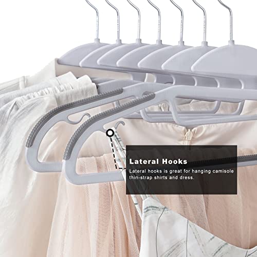 Heavy Duty Plastic Hangers 60 Pack With Non-Slip Design,0.2 Inches Thick,360°Swivel Hook Space Saving Organizer For Bedroom Closet,Shirts,Pants,Strong Enough For Coat (Grey- S Shaped) #TOP4