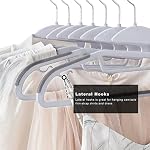 BAGAIL Plastic Hangers 50 Pack with Non-Slip Design,0.2 Inches Thick, 360°Swivel Hook Space Saving Organizer for Bedroom Closet,Shirts,Pants(Grey- S Shaped) - Image 5