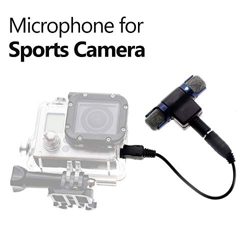 Queenser Plug estéreo para microfone 3.5mm com adaptador USB Substituição de cabo para GoPro hero 3/