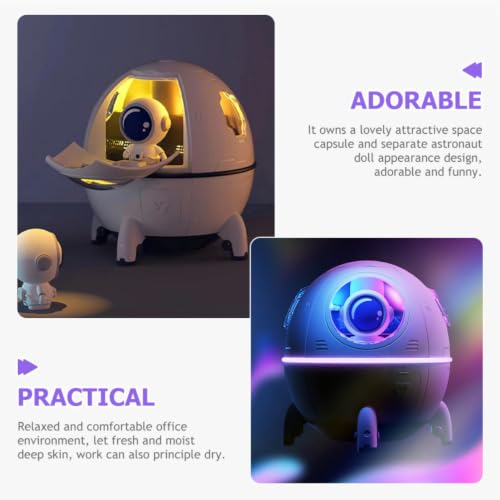 Humidificador de nave espacial de 220ml con luz nocturna y bateria de 1200 mAh para dormitorios 4