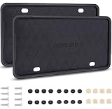 Silicone License Plate Frame with Mounting Accessories, 2 Pack SUPRAPID Universal Car Plate Holders
