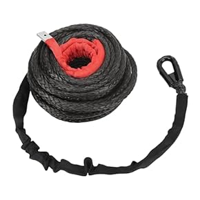 赤とグレーの2本セットです　合成ファイバーロープ　ウインチ用 cllink_fiberrope02