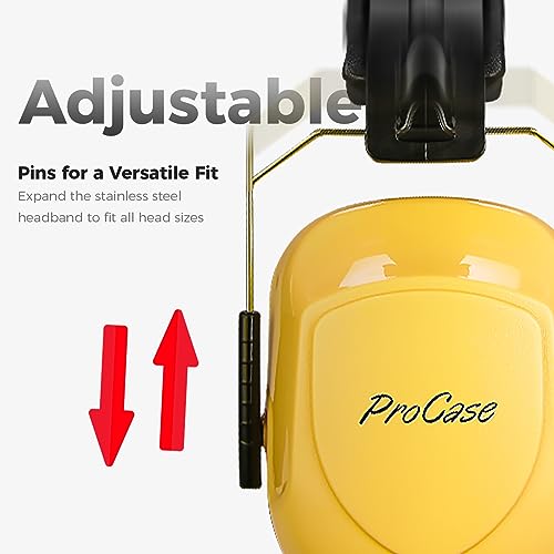 Image of ProCase Noise Reduction Ear Muffs, Sound Proof Ear Protection, NRR 28dB Noise Cancelling Headphones for Adults Kids Autism, Hearing Protection for Shooting Gun Range Mowing -Yellow
