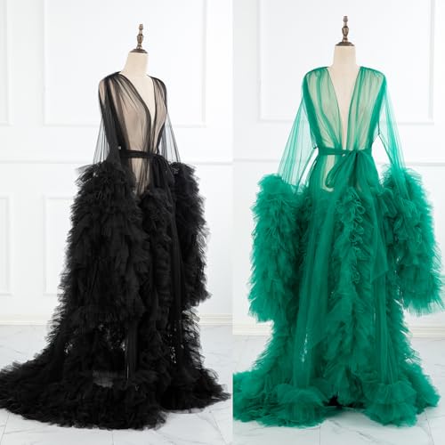 Tulle maternity robe for photoshoot Lingerie for Women Old Hollywood Robe Nightgown Tulle Bathrobe2