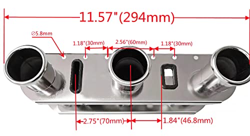 Mojiate Fishing Rod Holder Stainless Steel 3 Tubes Organizer Links Rack Rests Tackle (3) #TOP7