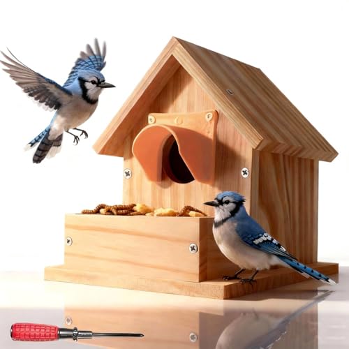 Caja nido para pájaros, caja para pájaros, petirrojos, pájaros, comedero de madera, resistente a la intemperie, para manualidades, jaula para pájaros, jaula para pájaros, caja de comida, caja colgante