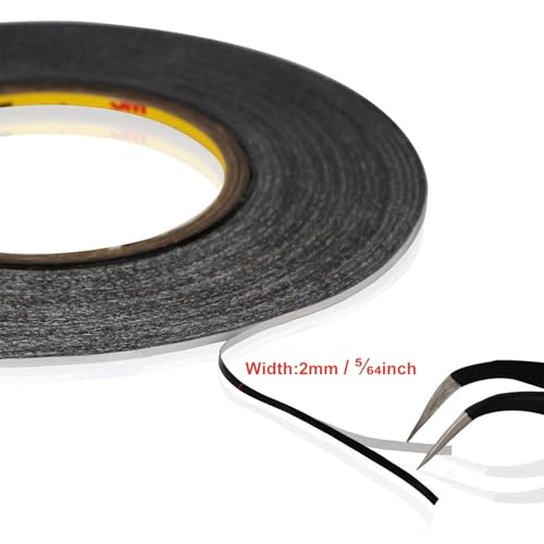 Image of Kaisiking 2mm LCD Repair Tape for Phone Screen, Adhesive Tape with 1 Tweezers for Cell Phone, iPad, Tablets, Laptops, Camera